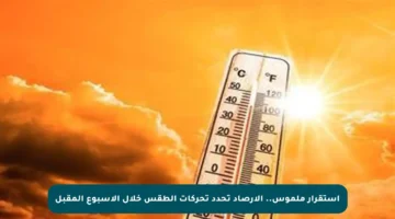 استقرار ملموس.. الأرصاد تحدد تحركات الطقس خلال الأسبوع المقبل
